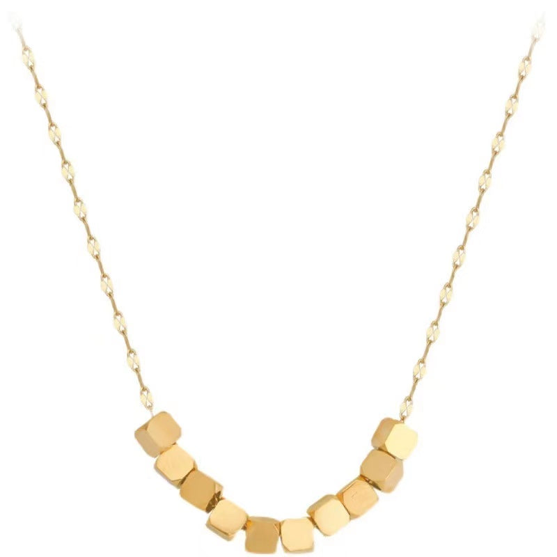 Unique small blocks metal necklace