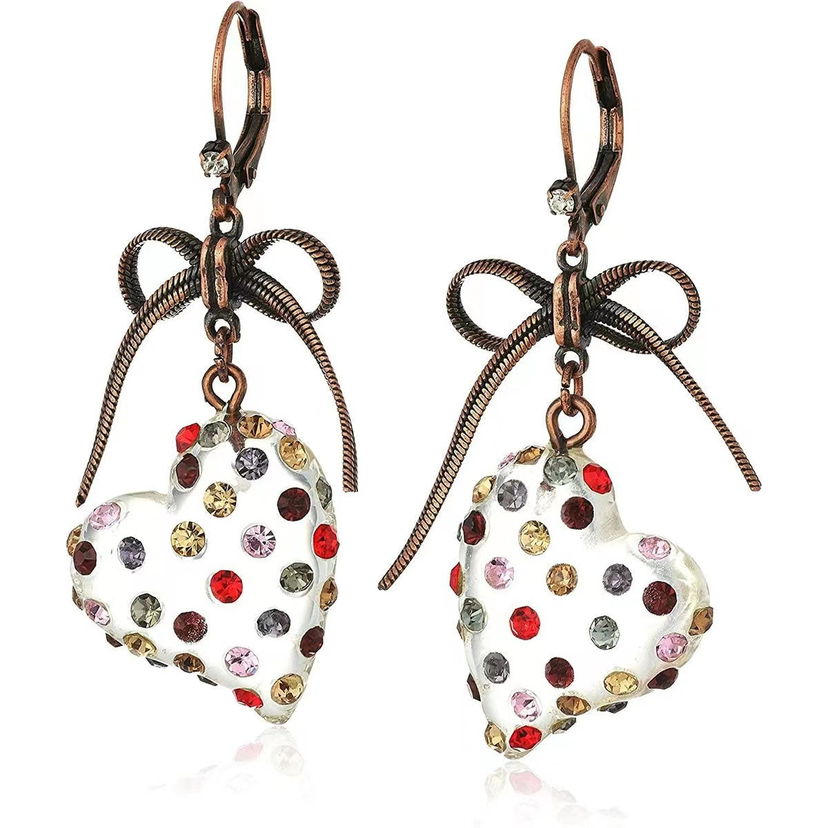 Creative transparent heart- shape earrings
