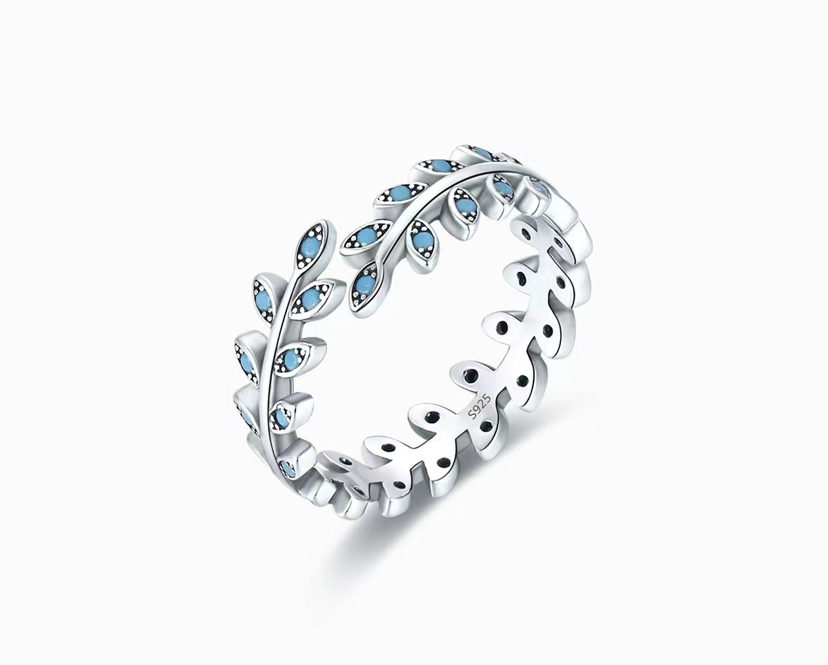 S925 sterling silver with turquoise ladies finger ring