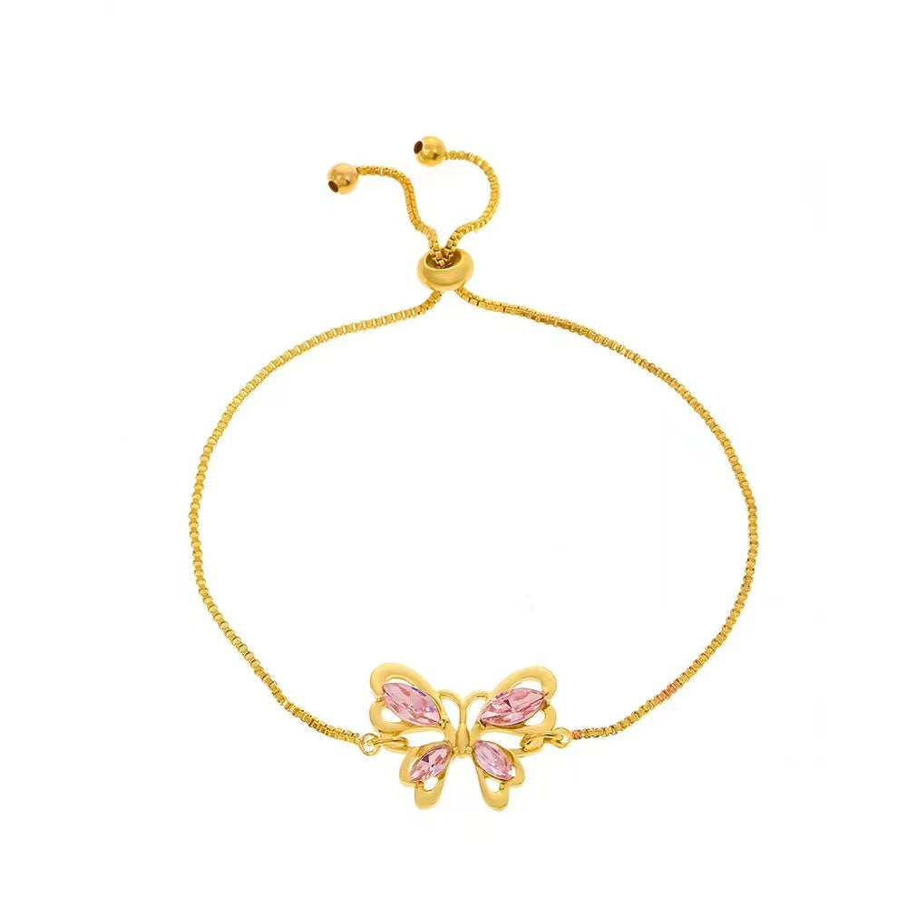Crystal hollow butterfly ladies bracelet