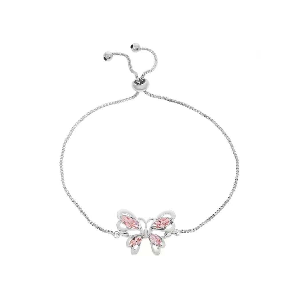 Crystal hollow butterfly ladies bracelet