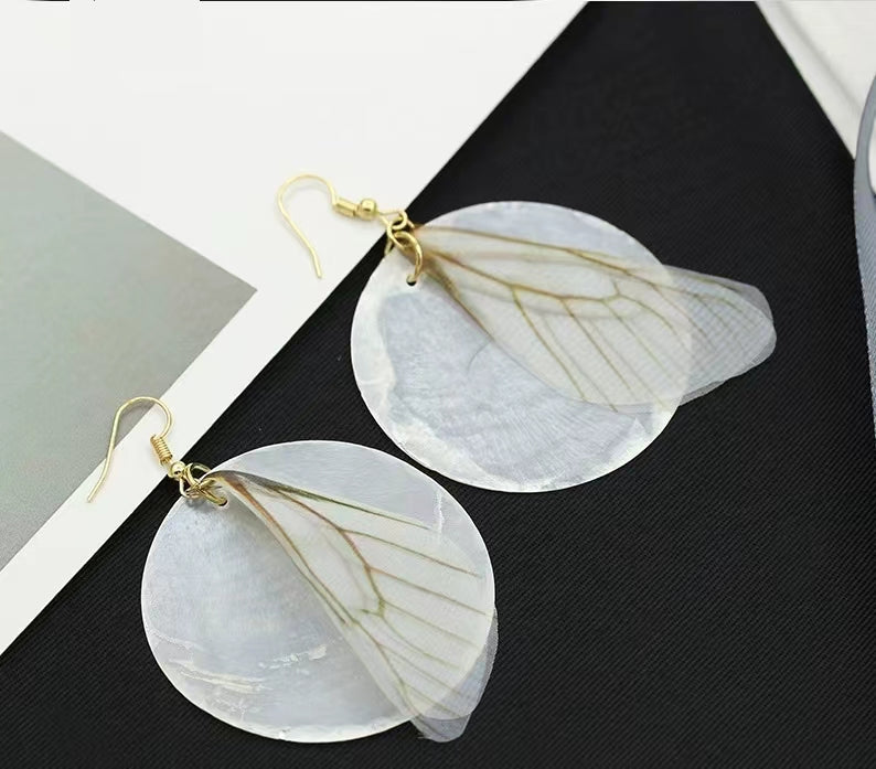 Butterfly wing ladies earrings