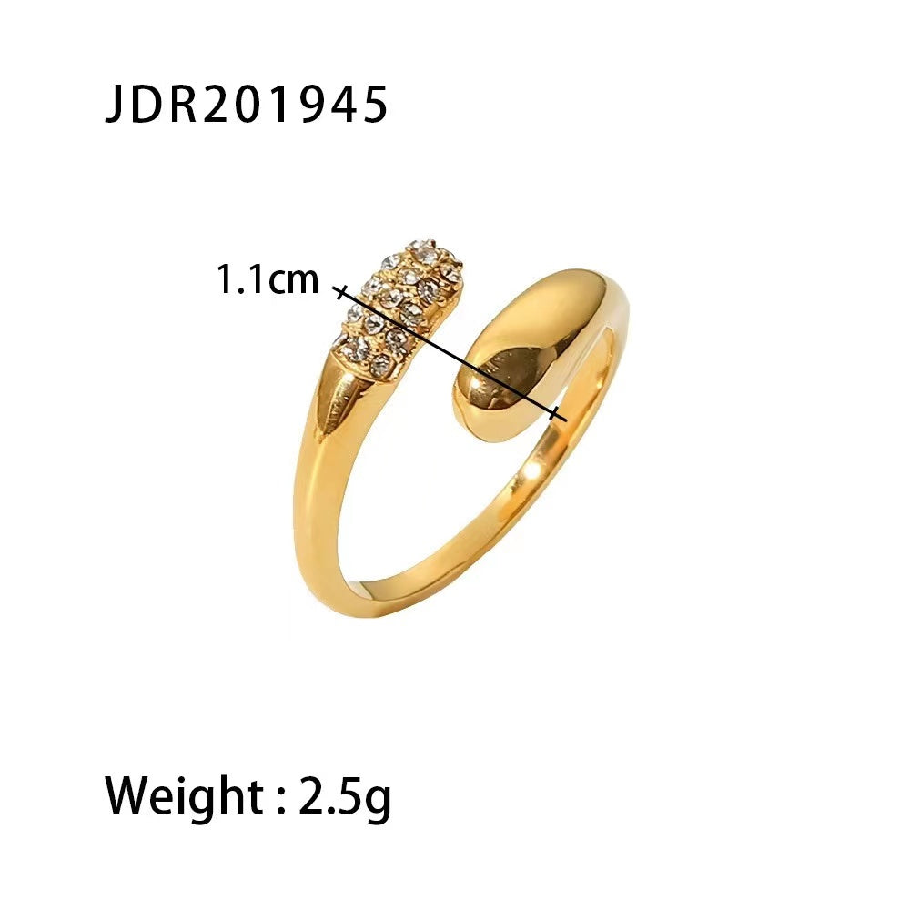 18k Gold plating irregular shape fashion ladies rings
