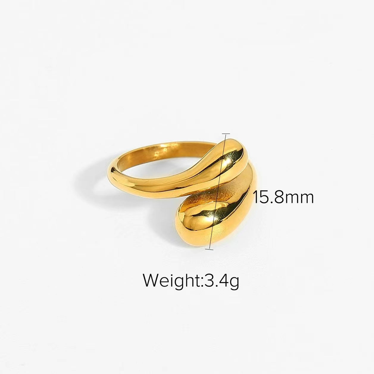 18k Gold plating irregular shape fashion ladies rings