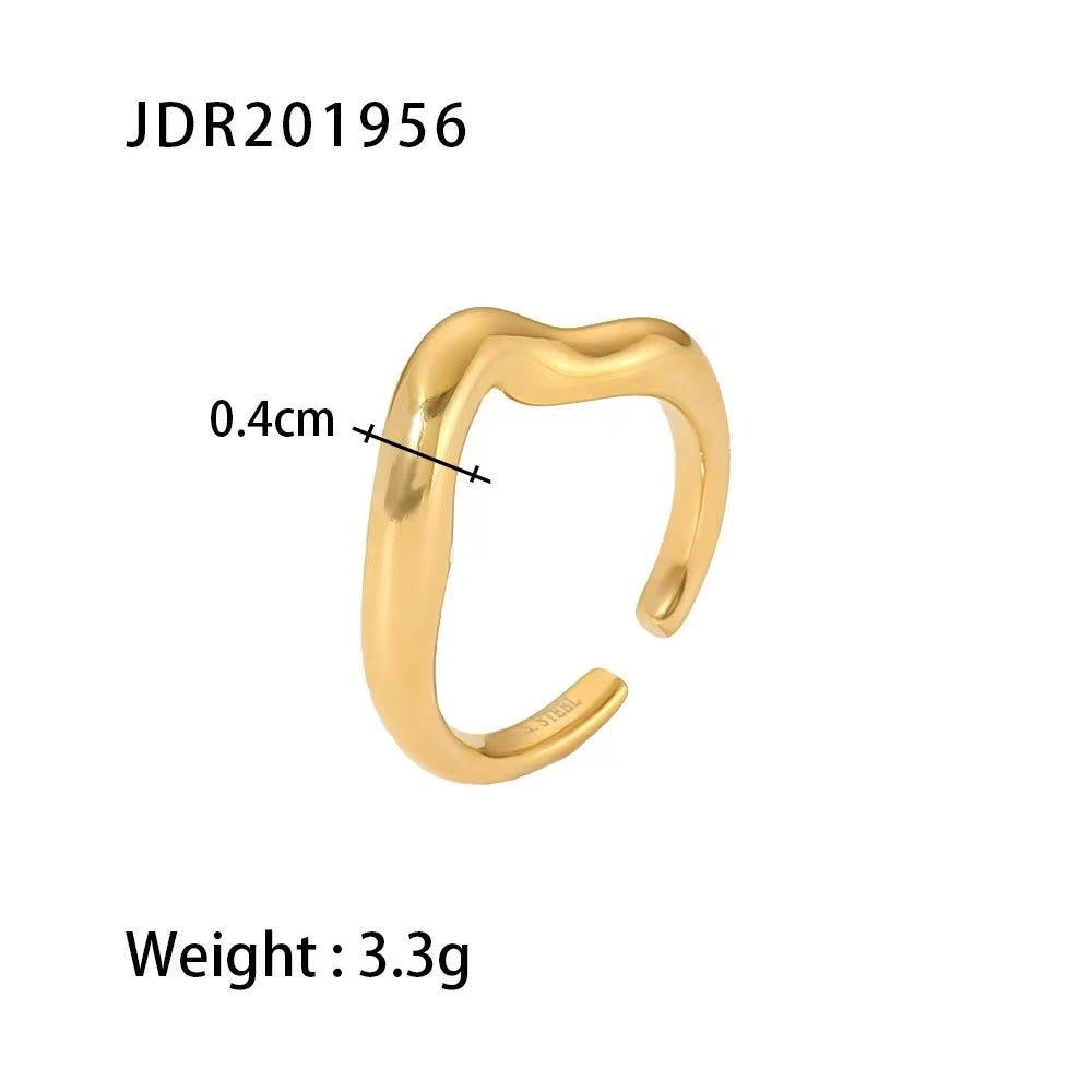 18k Gold plating irregular shape fashion ladies rings