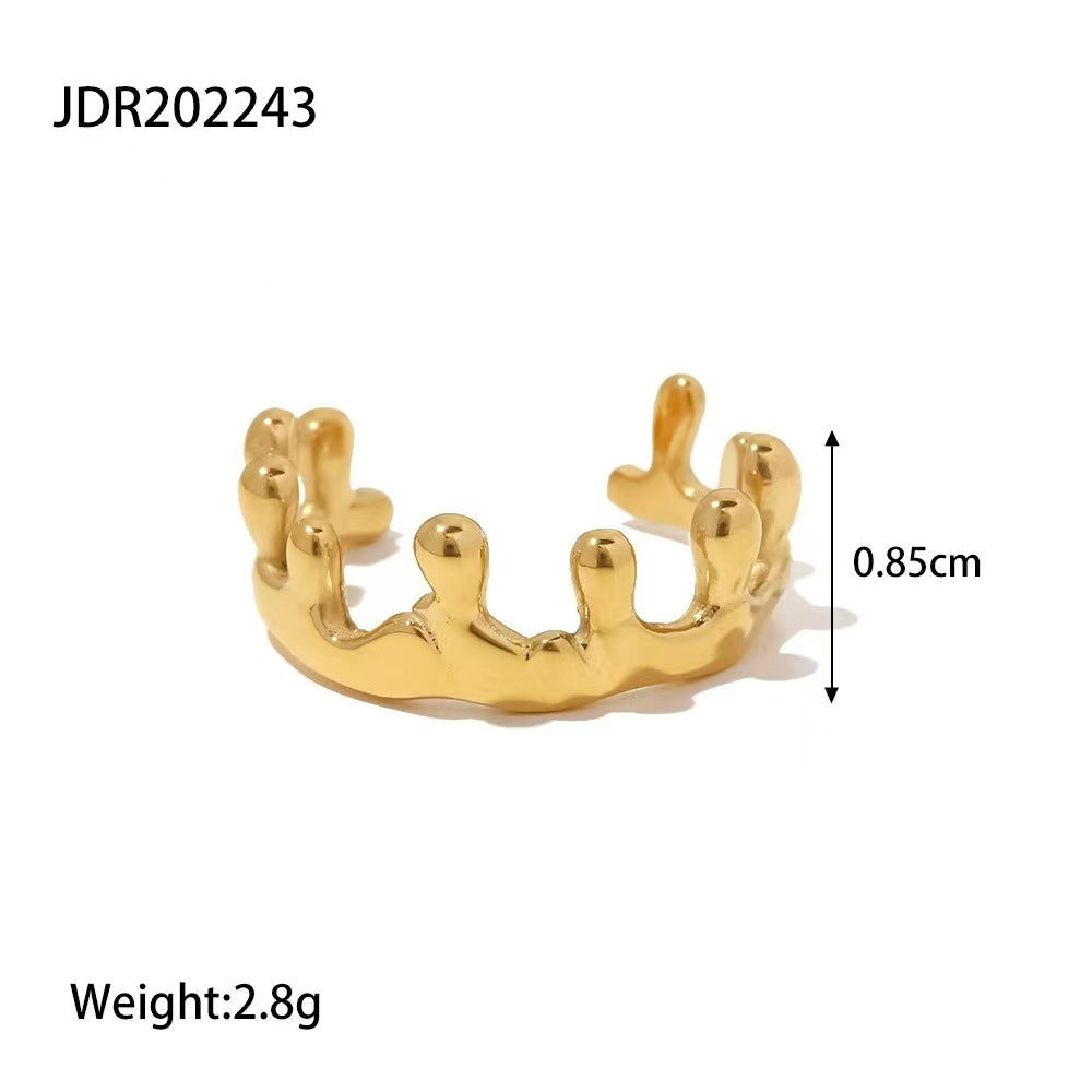 18k Gold plating irregular shape fashion ladies rings