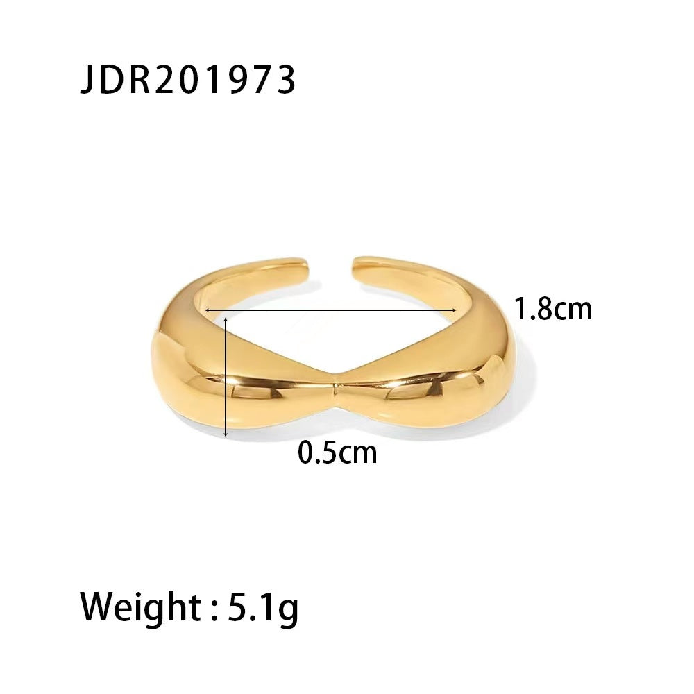 18k Gold plating irregular shape fashion ladies rings