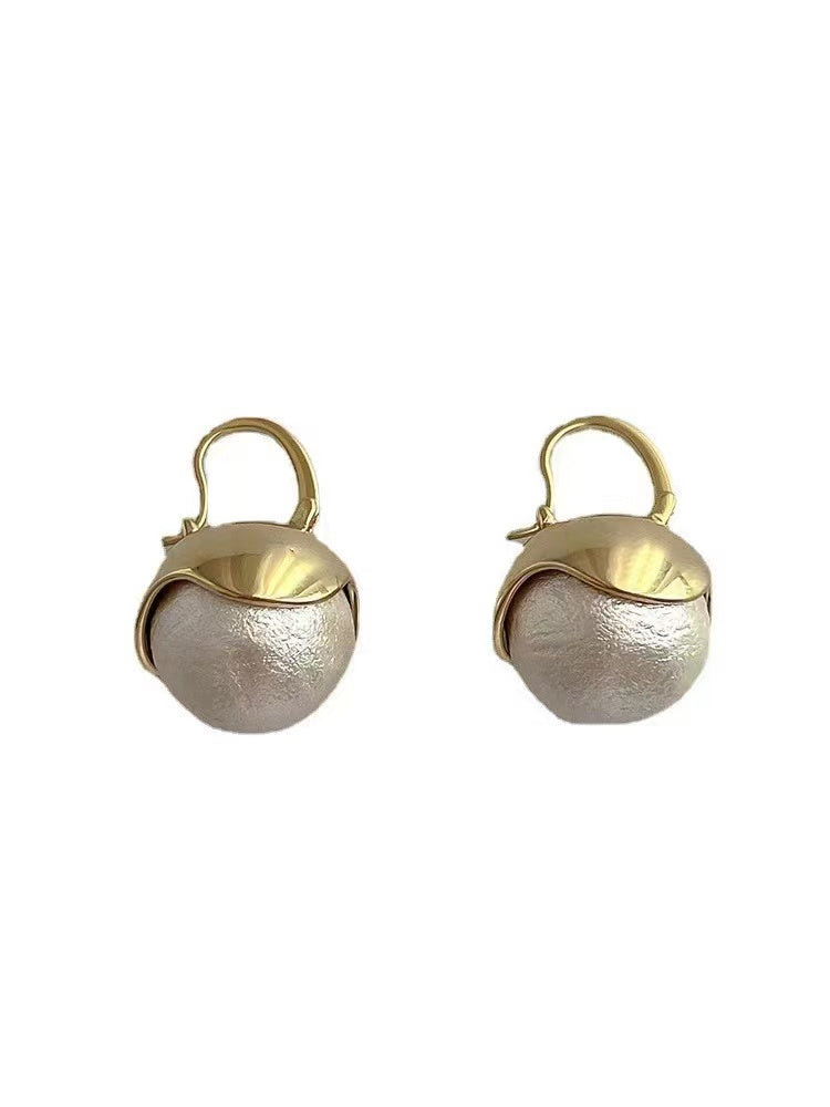 18K gold plating +pearls earrings