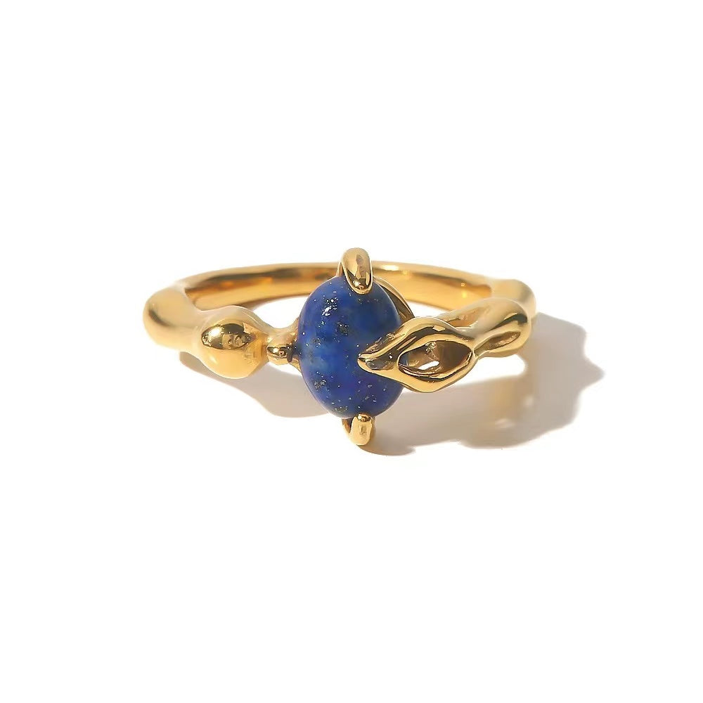 18k gold plating with blue colored stone
