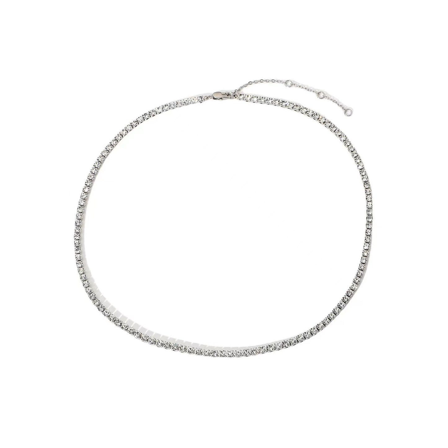 Cubic zirconia baguette collar necklace