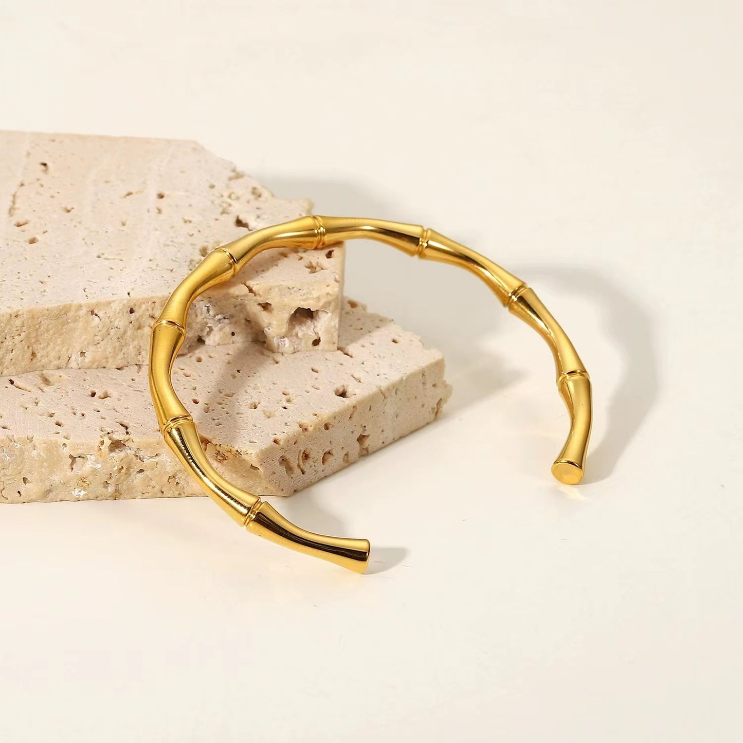 18k gold plating bamboo joint shape bracelet