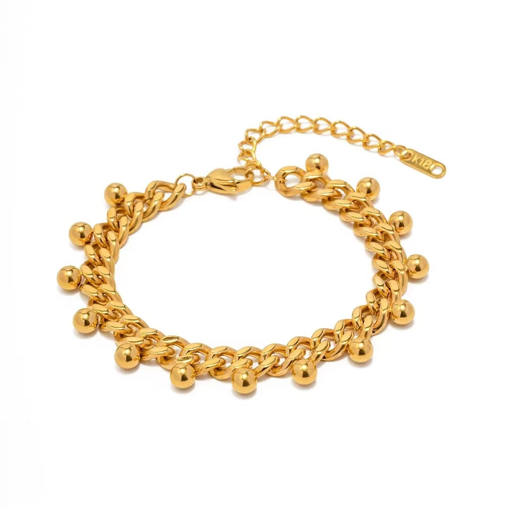 18K gold plating chain stretch bracelet,