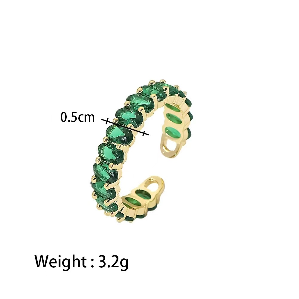 18K Gold plating multi colors of CZ stone rings