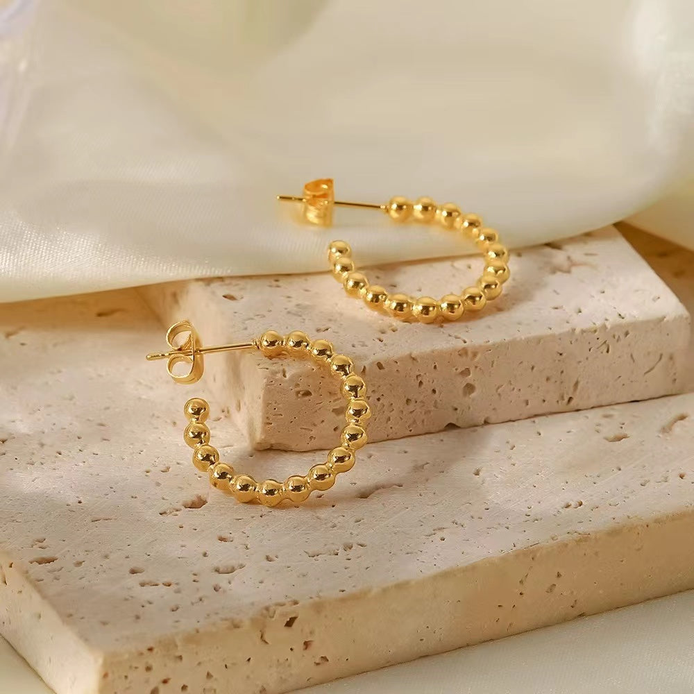 18K gold plating beads earrings