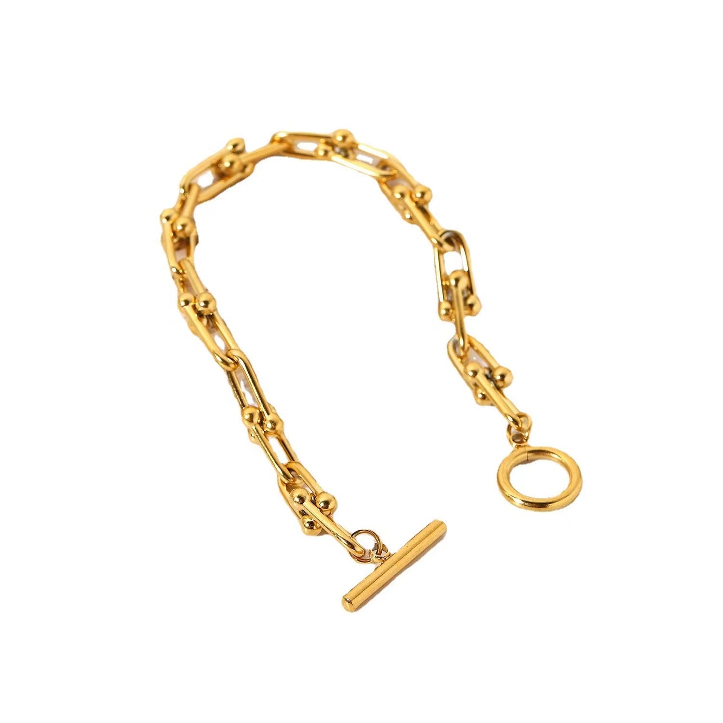 18k gold plating chunky chain bracelet