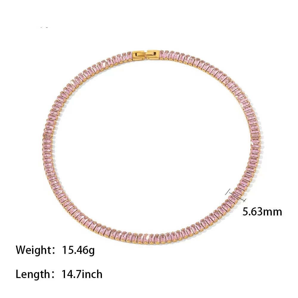 Chateau baguette CZ collar necklace