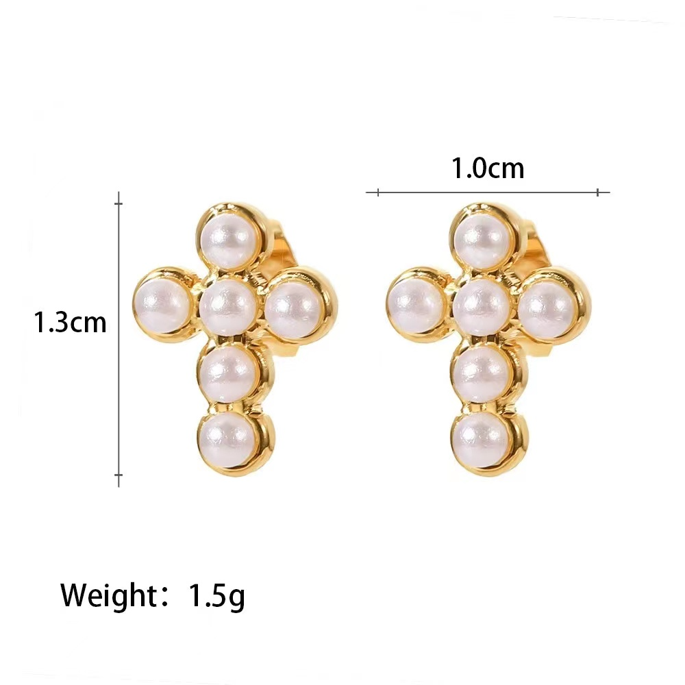 18K Gold earrings with CZ stones or pearls