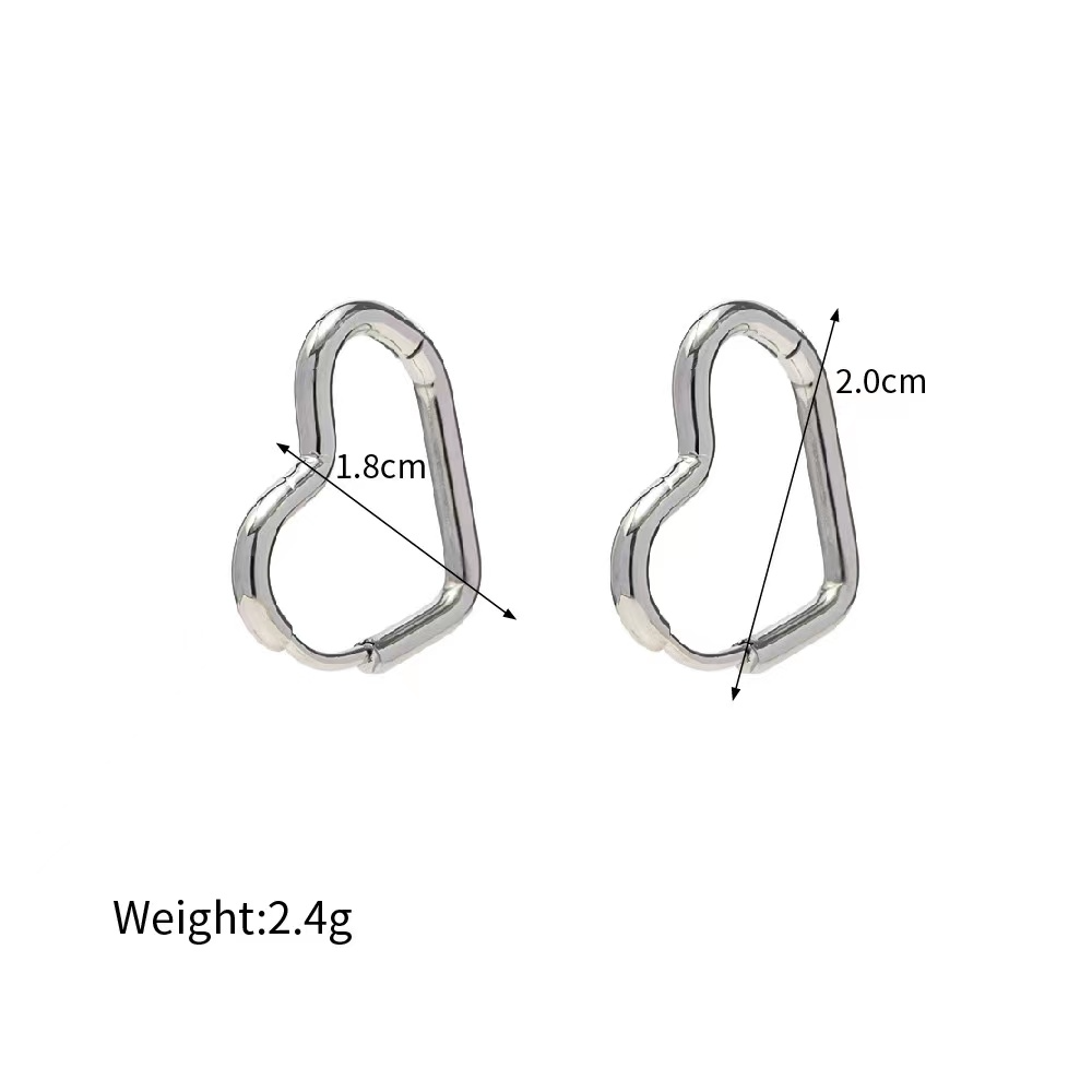 18K Gold or Rhodium plating heart outline earrings