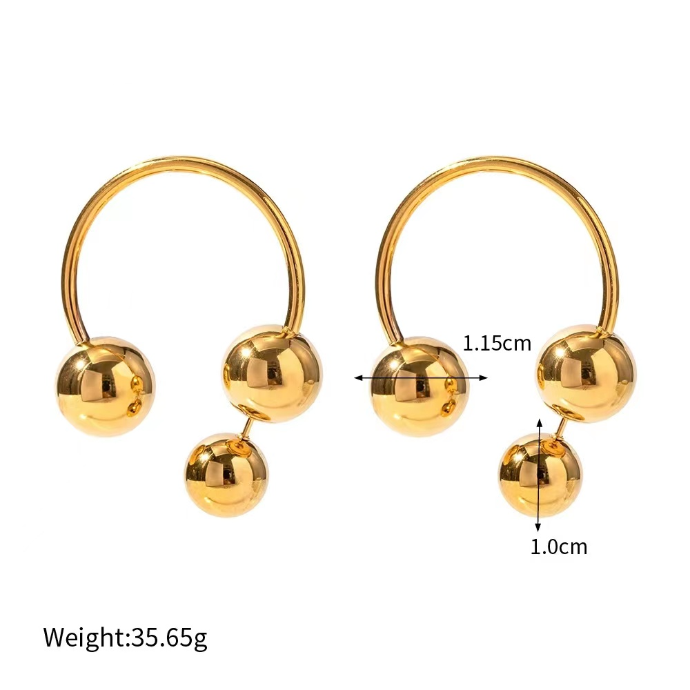 18KGold or Rhodium plating ball shape earrings