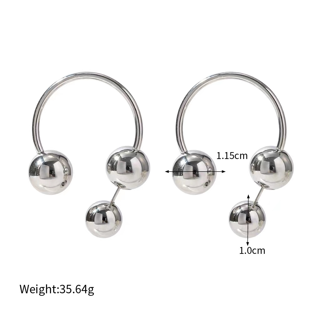 18KGold or Rhodium plating ball shape earrings