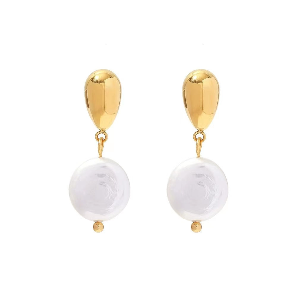 18K Gold plating +shell classic earrings