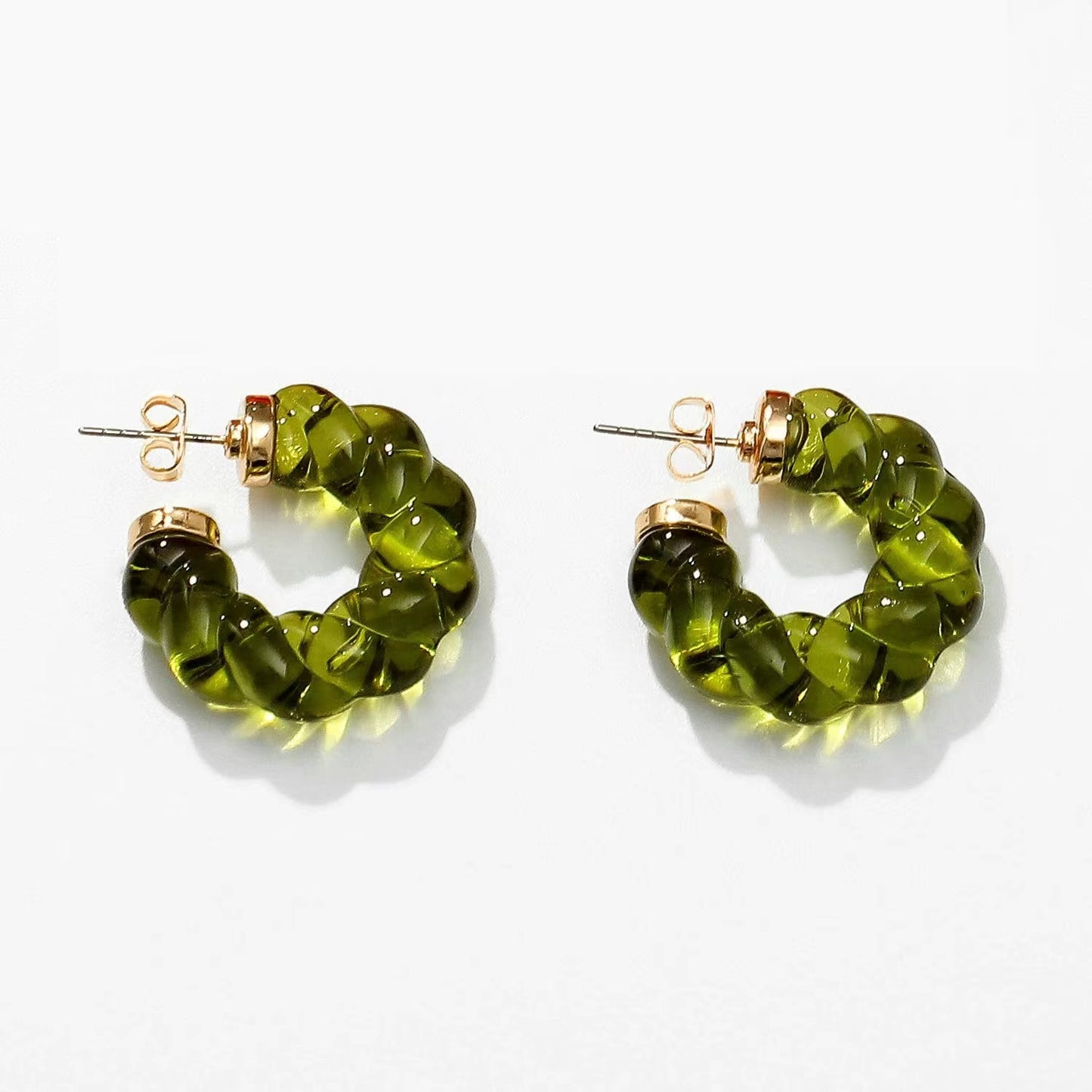 Multi color transport plastic hoop earrings