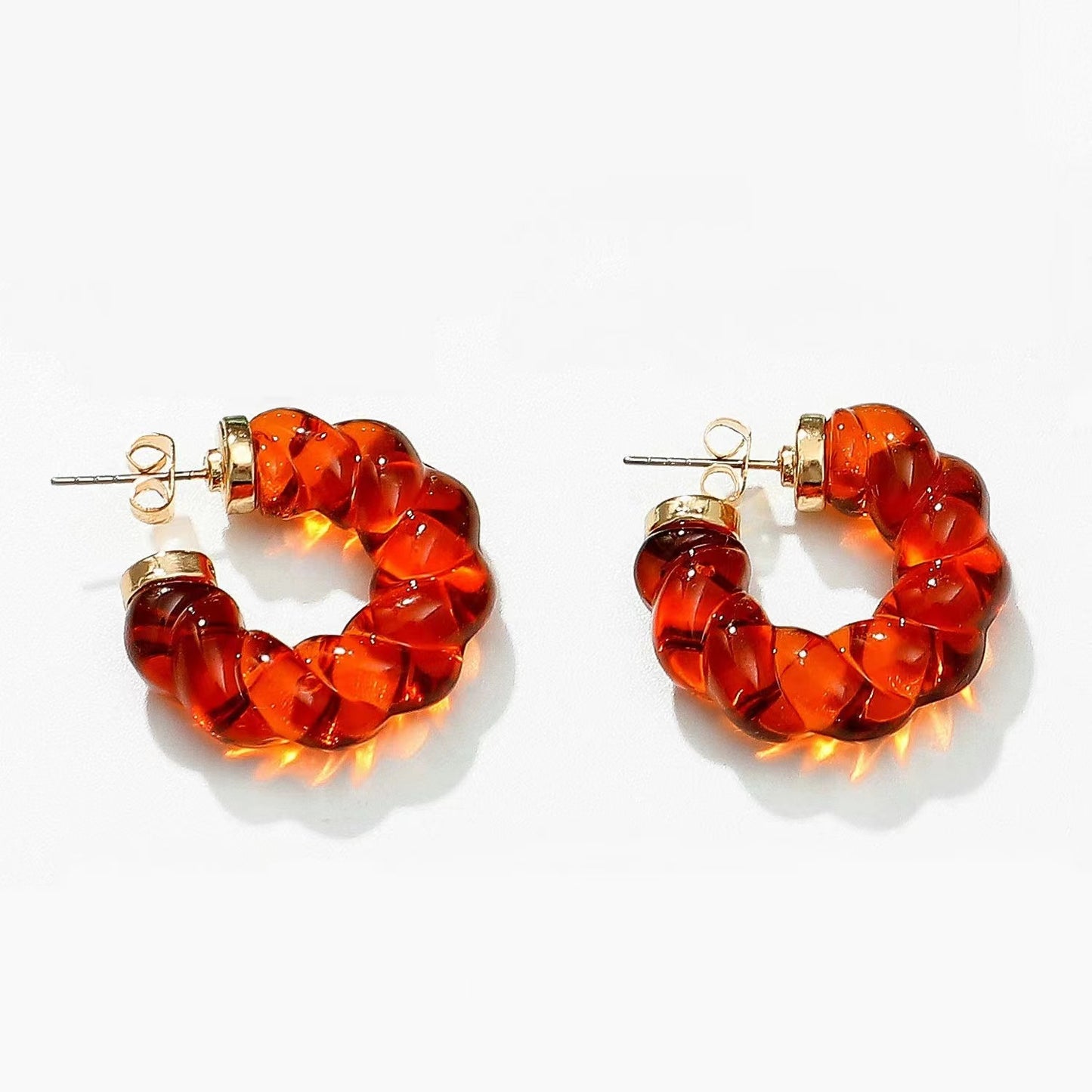 Multi color transport plastic hoop earrings