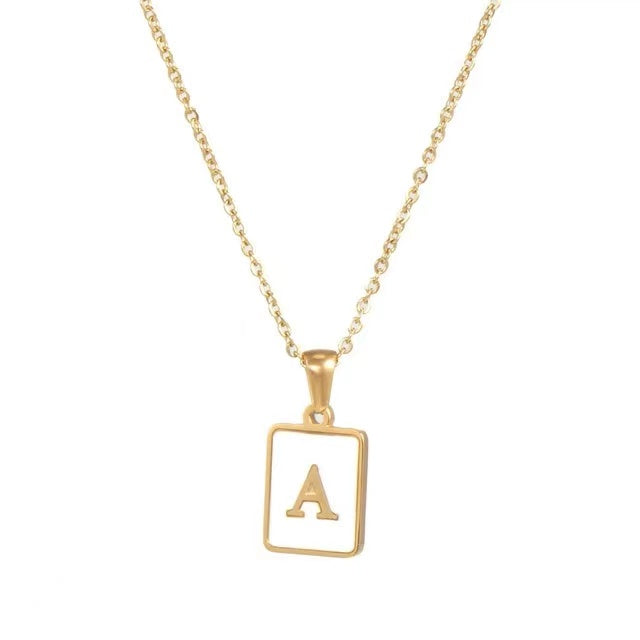 18K Gold plating with Letters pendant necklace