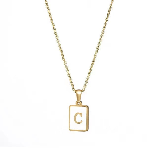 18K Gold plating with Letters pendant necklace