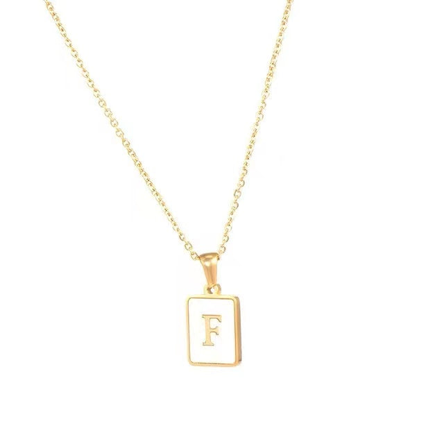 18K Gold plating with Letters pendant necklace
