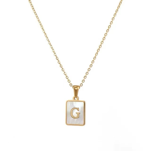 18K Gold plating with Letters pendant necklace