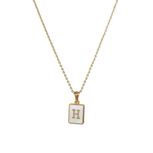 18K Gold plating with Letters pendant necklace