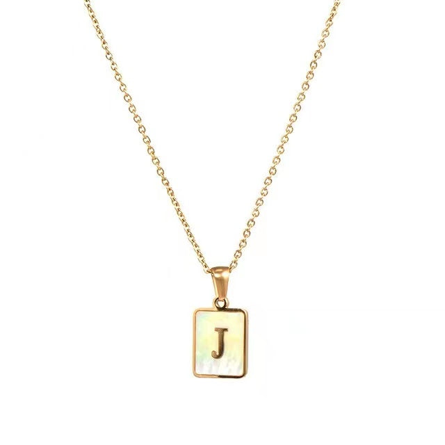 18K Gold plating with Letters pendant necklace