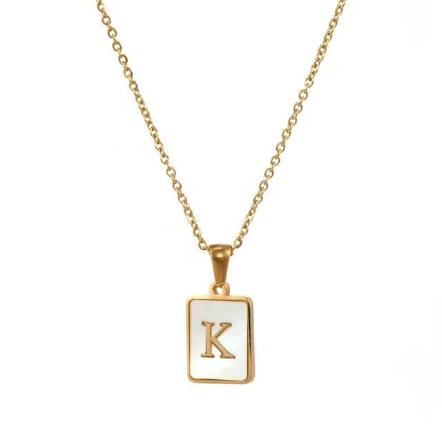 18K Gold plating with Letters pendant necklace