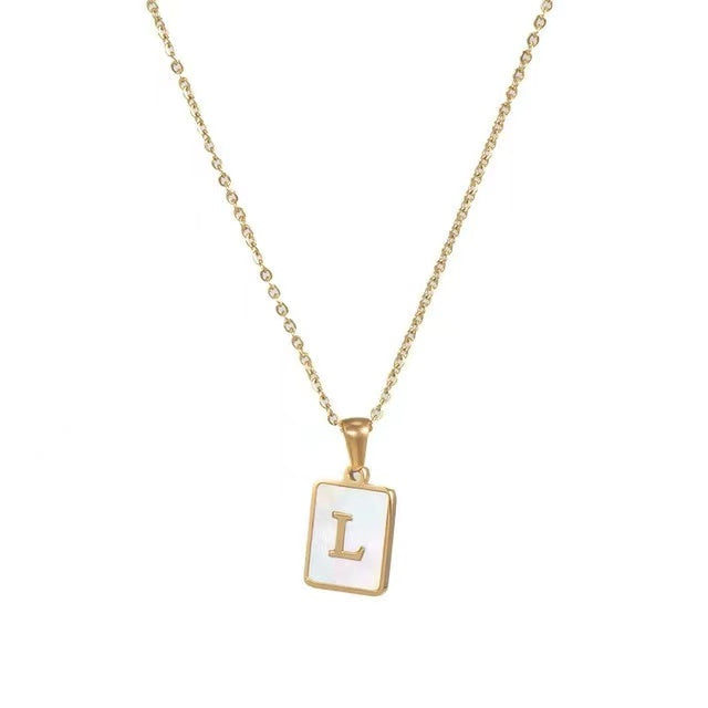 18K Gold plating with Letters pendant necklace
