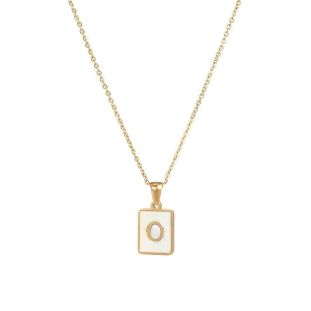 18K Gold plating with Letters pendant necklace