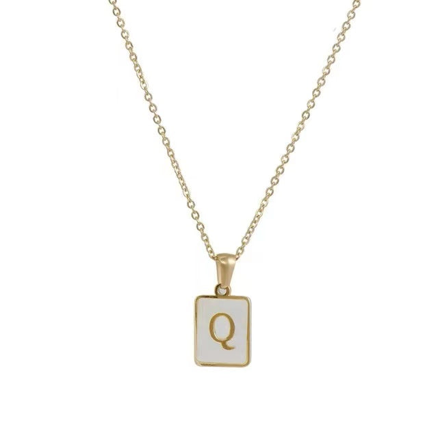 18K Gold plating with Letters pendant necklace