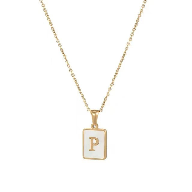 18K Gold plating with Letters pendant necklace