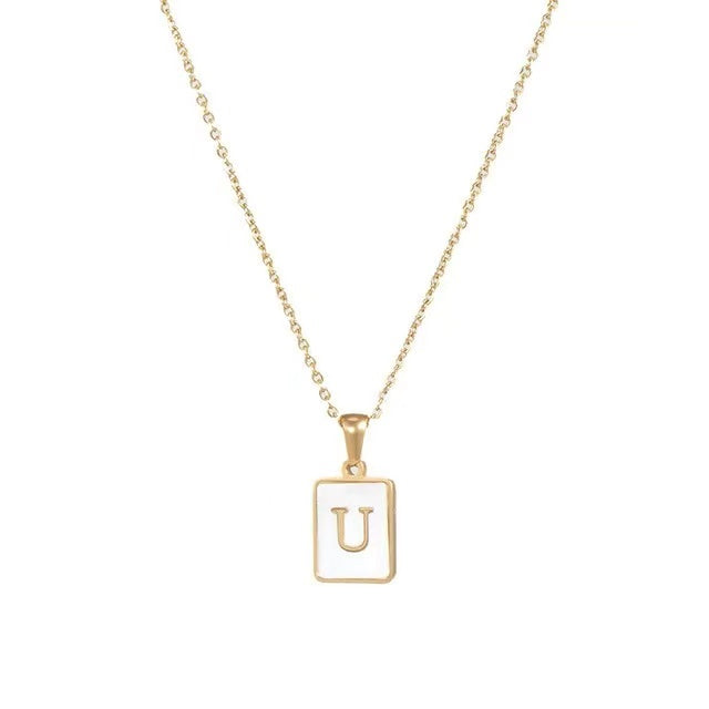 18K Gold plating with Letters pendant necklace