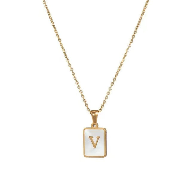 18K Gold plating with Letters pendant necklace