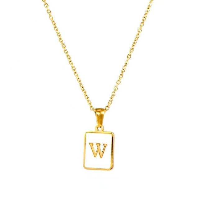 18K Gold plating with Letters pendant necklace