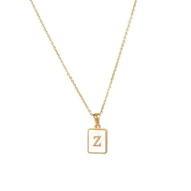 18K Gold plating with Letters pendant necklace