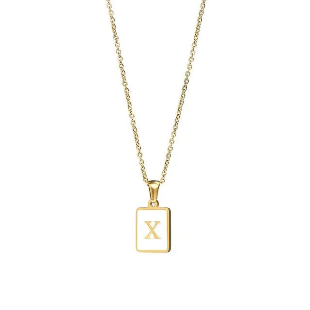 18K Gold plating with Letters pendant necklace
