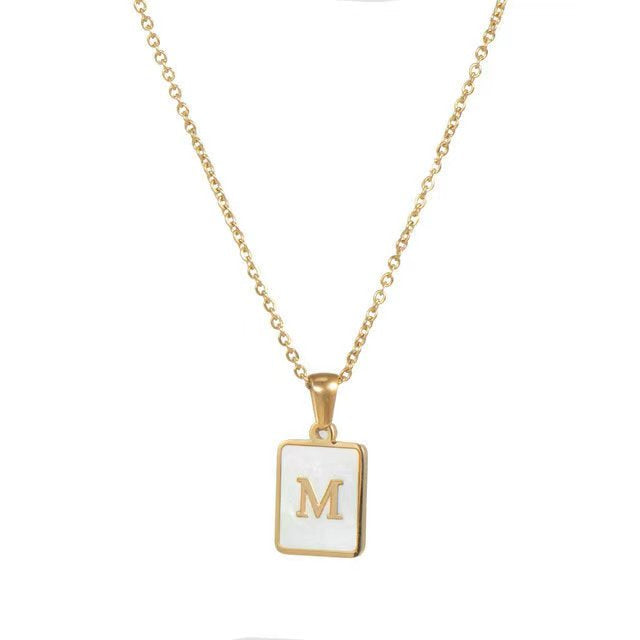 18K Gold plating with Letters pendant necklace