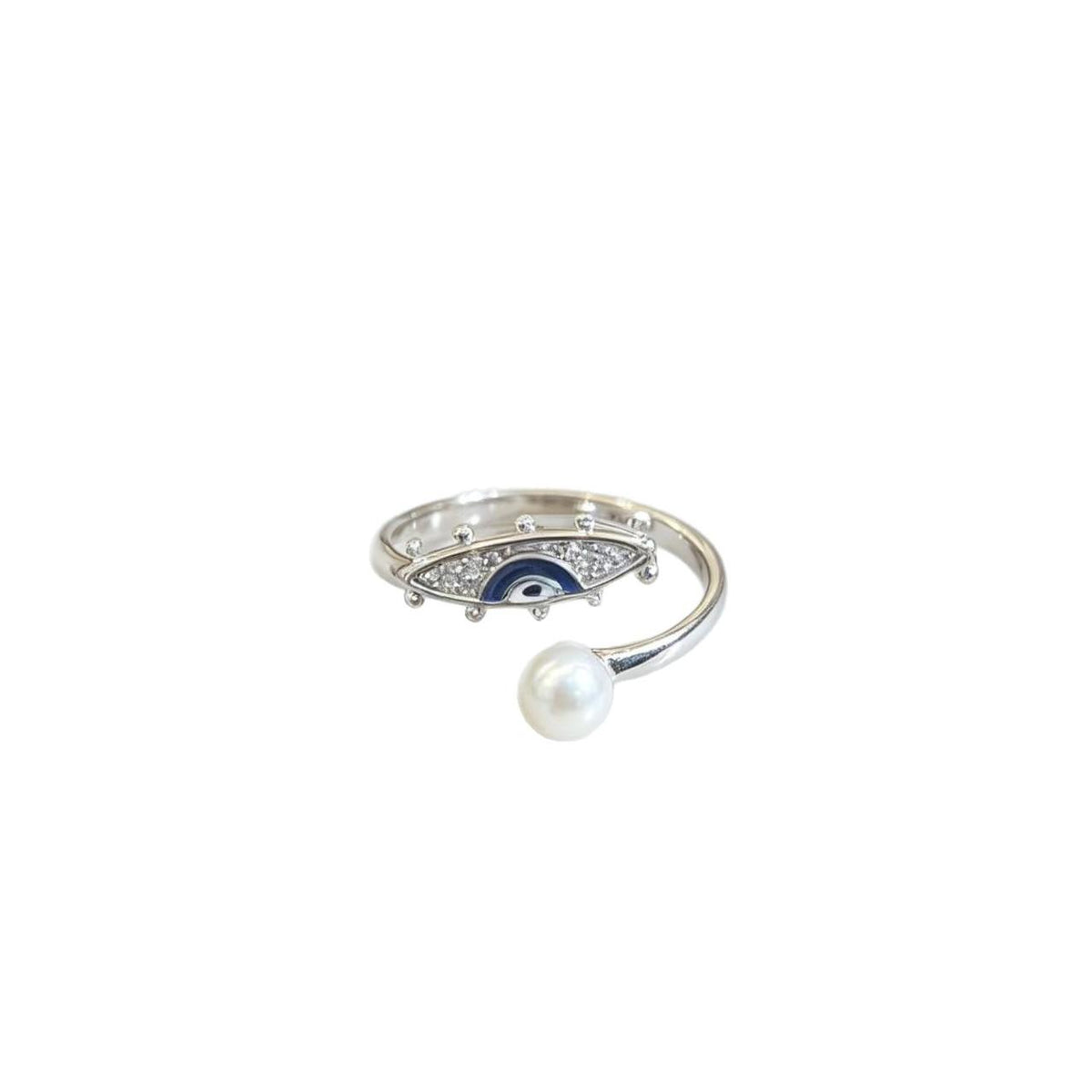 Female Women's Fashion Alloy Metal Evil Eye Motif Open Ring - Adjustable Gold-Tone, Inlaid Cubic Zirconia Live Mouth Statement Ring, Minimalist Costume Jewelry for Daily Wear, Party Outfits