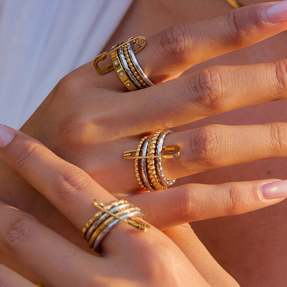 Multi-layers  rings, titanium steel non-fading rings, cross-border hot-selling accessories, high-end stainless steel rings, Fashion