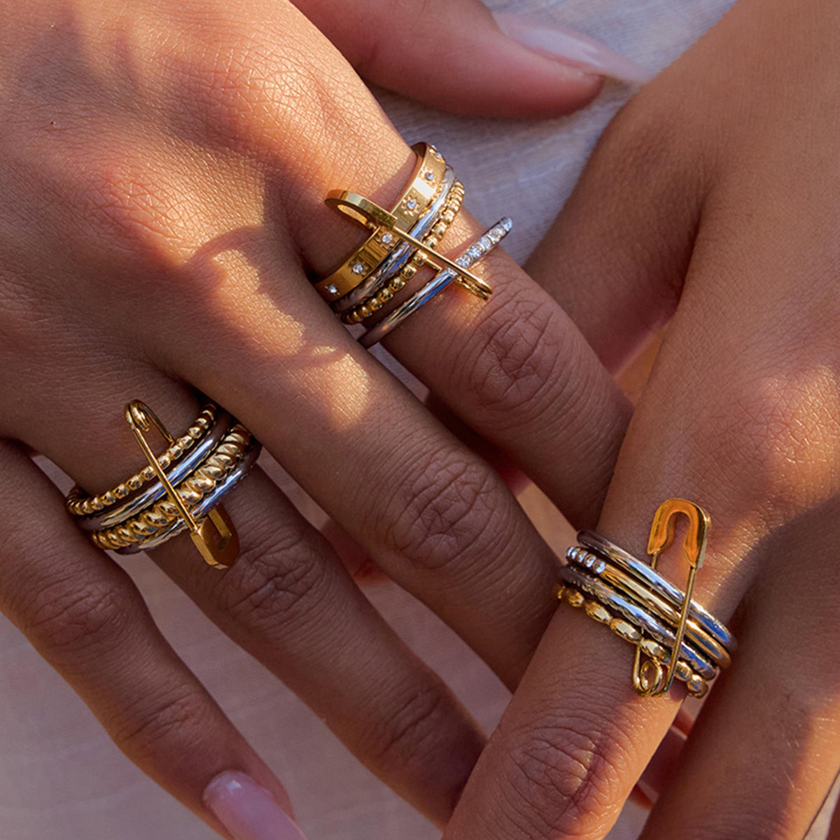 Multi-layers  rings, titanium steel non-fading rings, cross-border hot-selling accessories, high-end stainless steel rings, Fashion