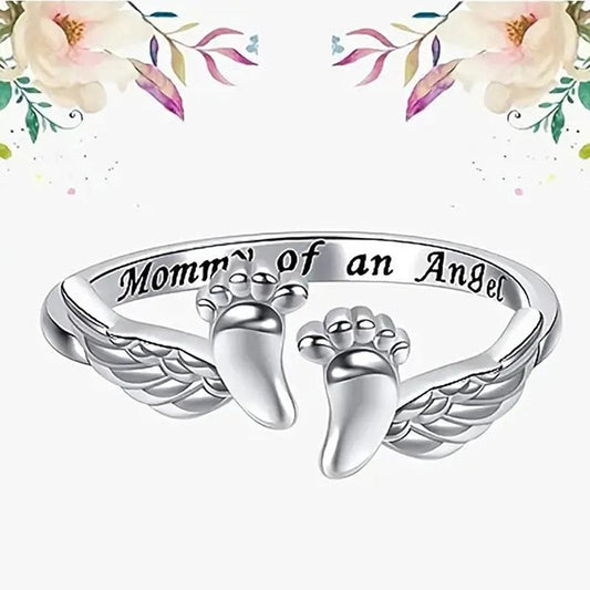 Women's Sweet Baby Symbolism Engraved Personalized Copper Jewelry Ring - Customized, Elegant Ladies' Mom-Style Fashion Ring, Ideal Mommy Gift