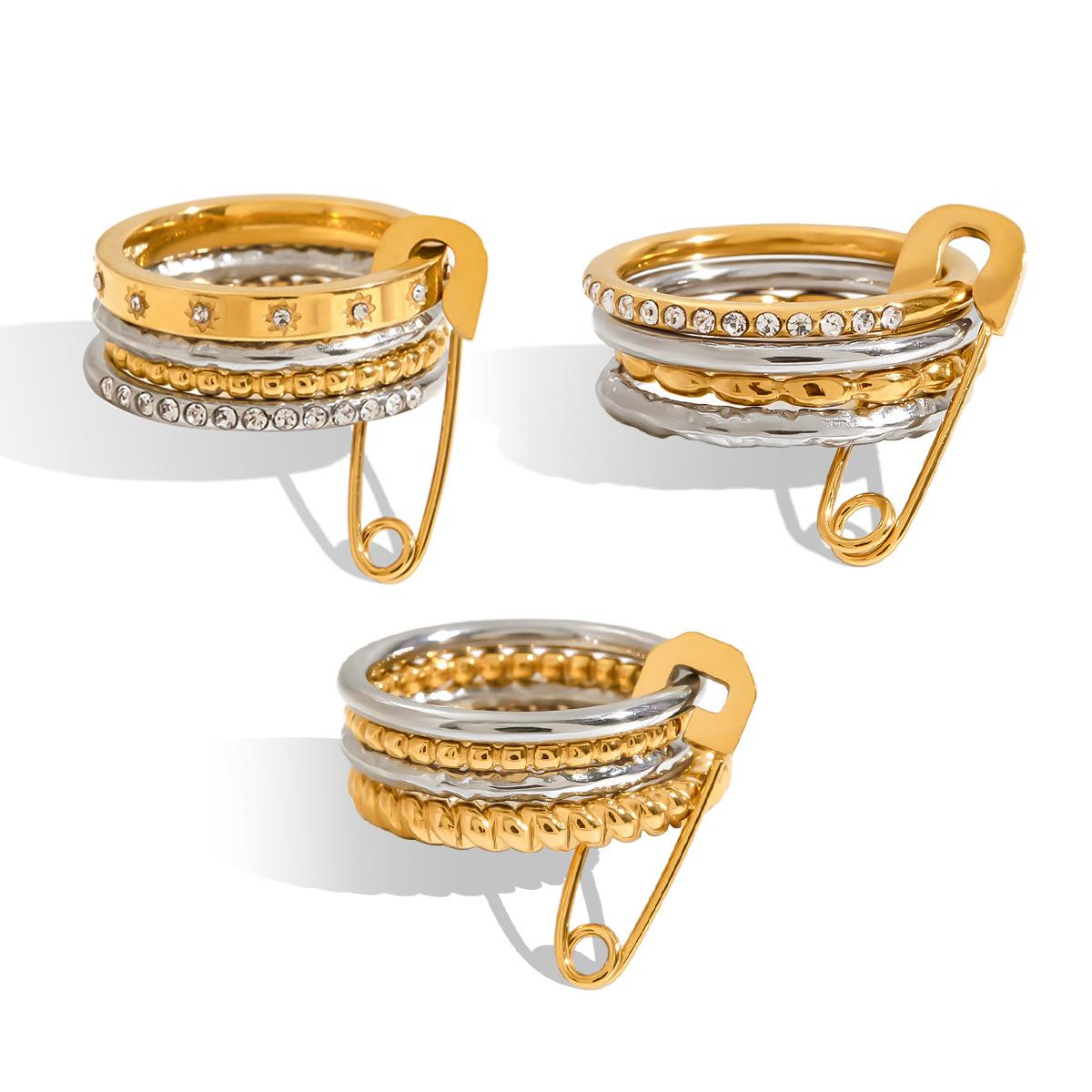Multi-layers  rings, titanium steel non-fading rings, cross-border hot-selling accessories, high-end stainless steel rings, Fashion