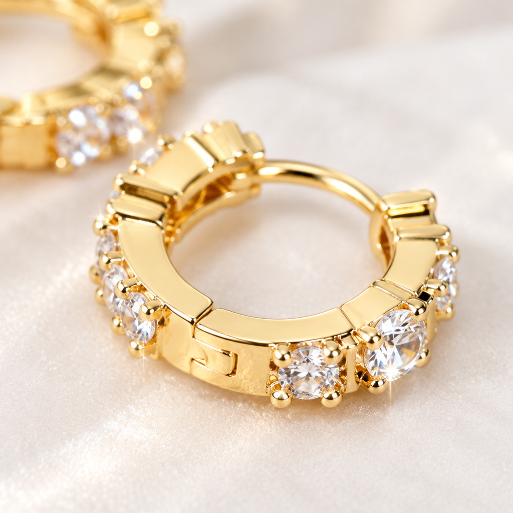 Heart Charm Cubic Zirconia Huggie Hoop Earrings for Women, Dainty Small Zircon Hoop Earrings, Gold & Silver Plated Daily Wear Jewelry Gift
